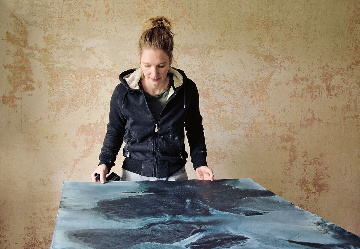 Simone Distler im Atelier, Foto: Gian Michael Merlevede