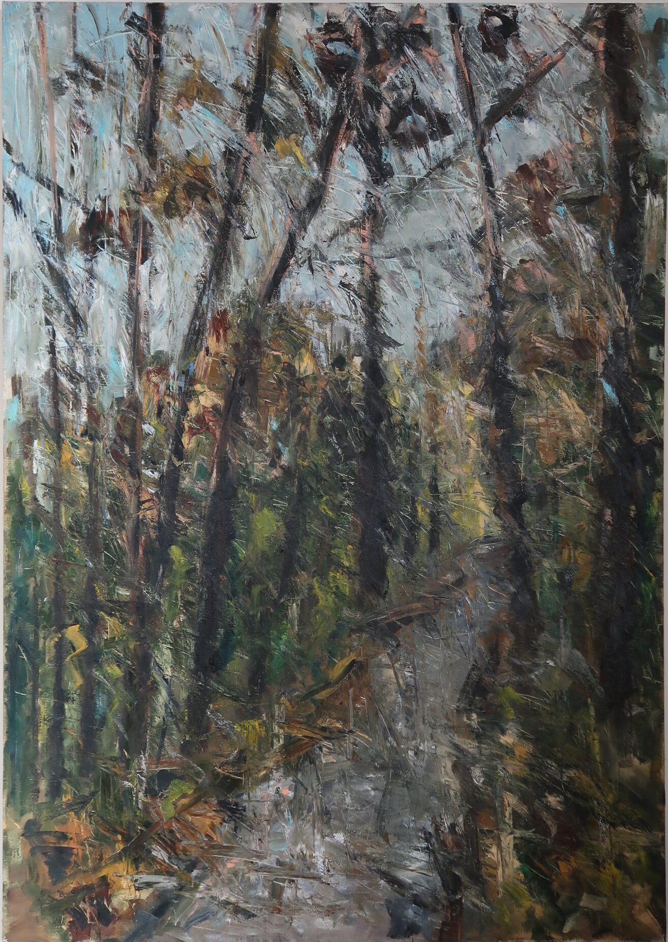 Oliver Jordan, Waldweg bei West, Terschelling 1988, Öl auf Leinwand, 160x120 cm